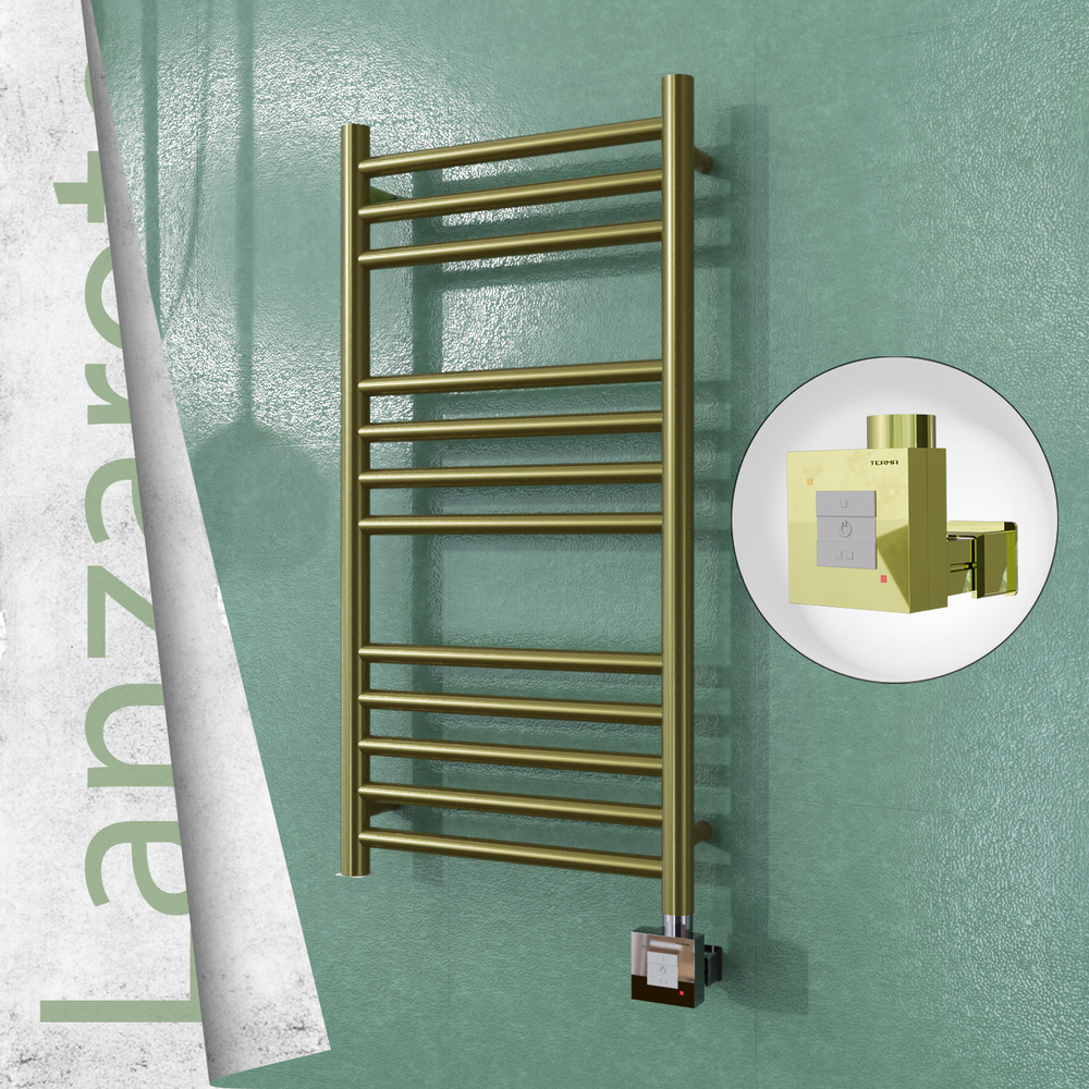 Lanzarote Sèche-serviettes Électrique en Inox 400x800 Doré Satiné (KTX1 Thermostat) 200W - 1