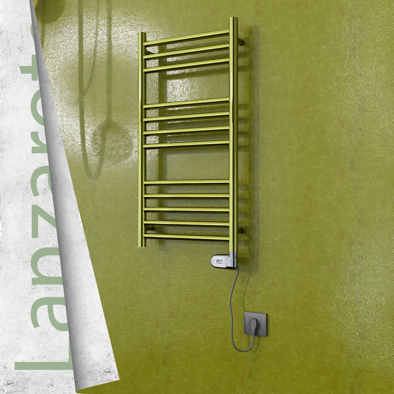 Lanzarote Sèche-serviettes Électrique en Inox 400x800 Doré (Thesis Thermostat) 200W