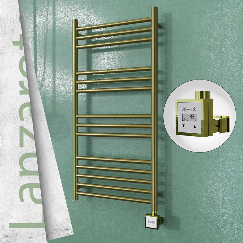 Lanzarote Sèche-serviettes Électrique en Inox 500x1000 Doré Satiné (KTX3 Thermostat) 200W