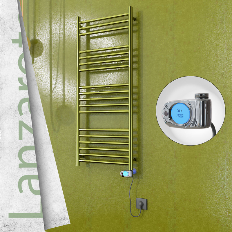 Lanzarote Sèche-serviettes Électrique en Inox 500x1200 Doré (Musa Thermostat) 300W