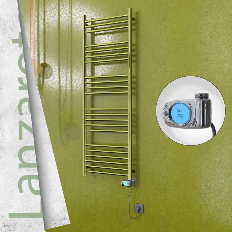 Lanzarote Sèche-serviettes Électrique en Inox 500x1500 Doré (Musa Thermostat) 300W 