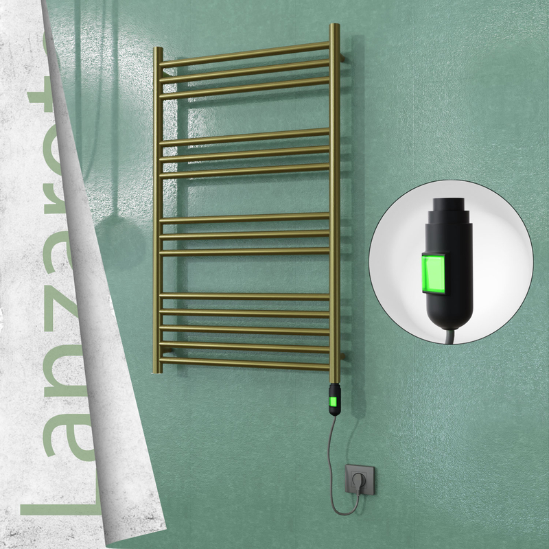 Lanzarote Sèche-serviettes Électrique en Inox 600x1000 Doré Satiné (Interrupteur Marche/Arrêt) 300W 
