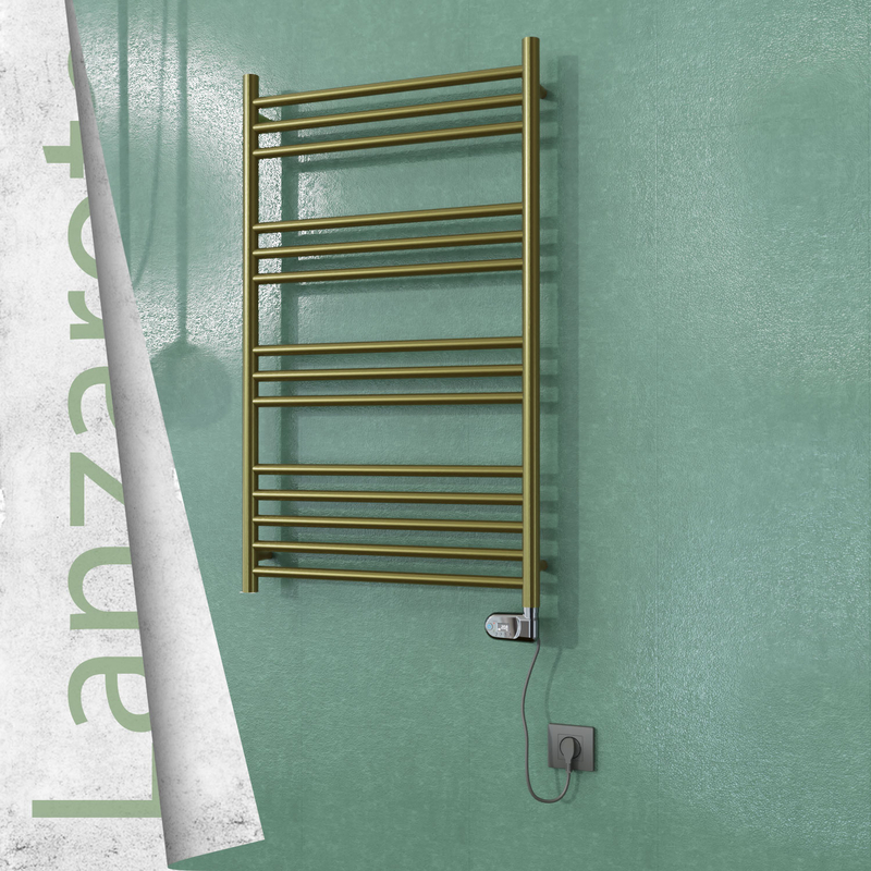 Lanzarote Sèche-serviettes Électrique en Inox 600x1000 Doré Satiné (Thesis Thermostat) 300W 