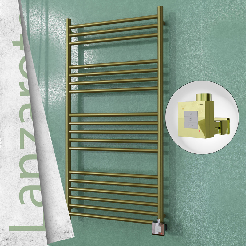 Lanzarote Sèche-serviettes Électrique en Inox 600x1200 Doré Satiné (KTX1 Thermostat) 300W