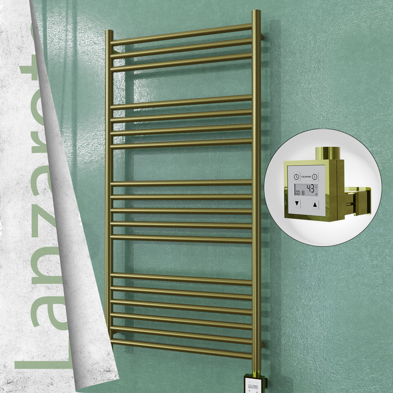 Lanzarote Sèche-serviettes Électrique en Inox 600x1200 Doré Satiné (KTX3 Thermostat) 300W