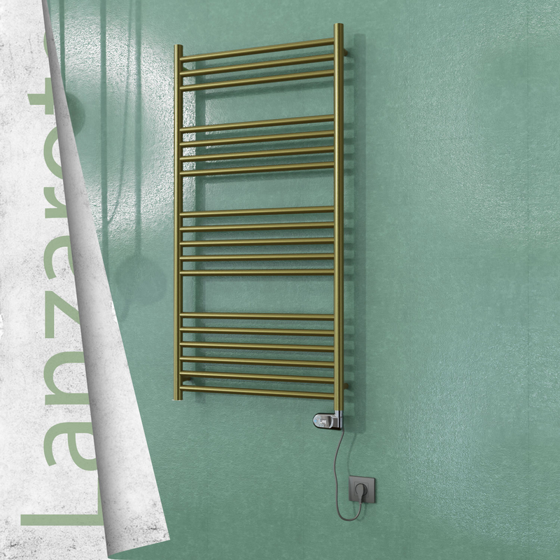 Lanzarote Sèche-serviettes Électrique en Inox 600x1200 Doré Satiné (Thesis Thermostat) 300W 