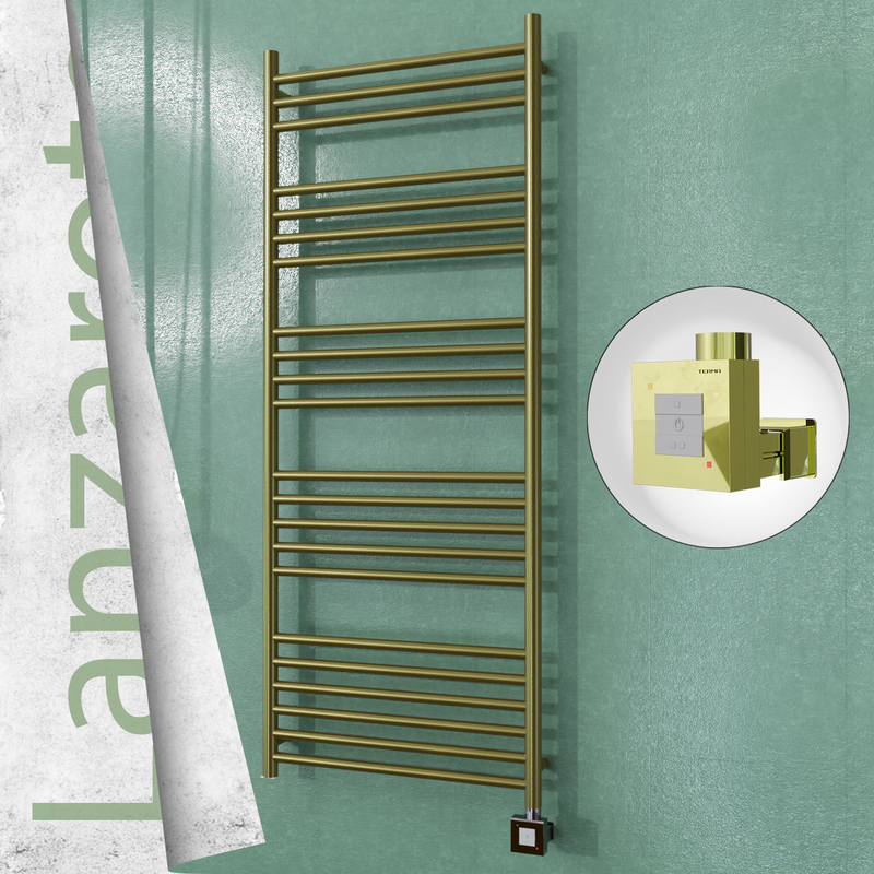 Lanzarote Sèche-serviettes Électrique en Inox 600x1500 Doré Satiné (KTX1 Thermostat) 600W