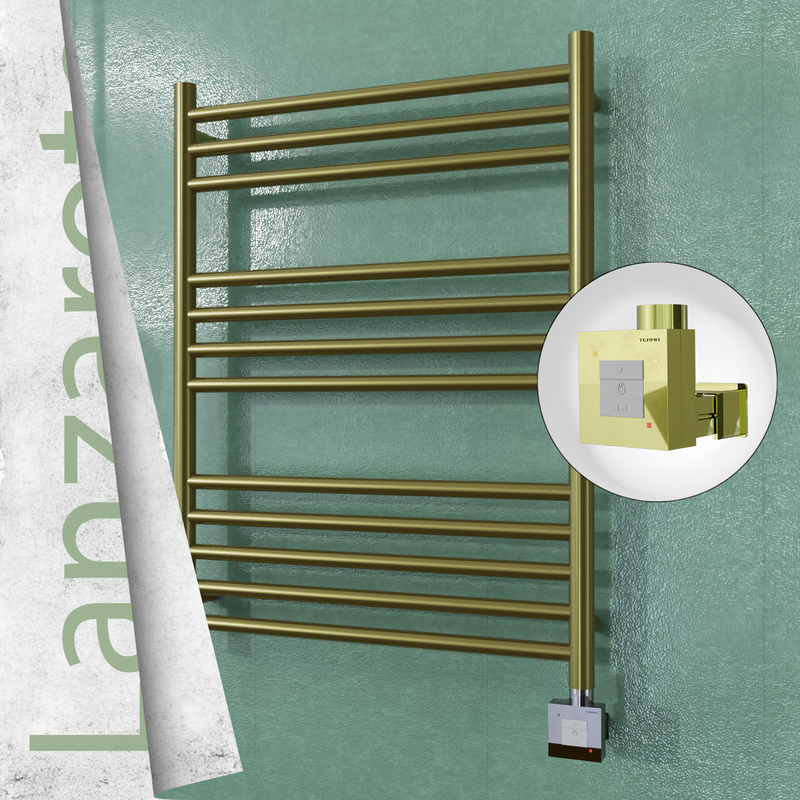 Lanzarote Sèche-serviettes Électrique en Inox 600x800 Doré Satiné (KTX1 Thermostat) 200W