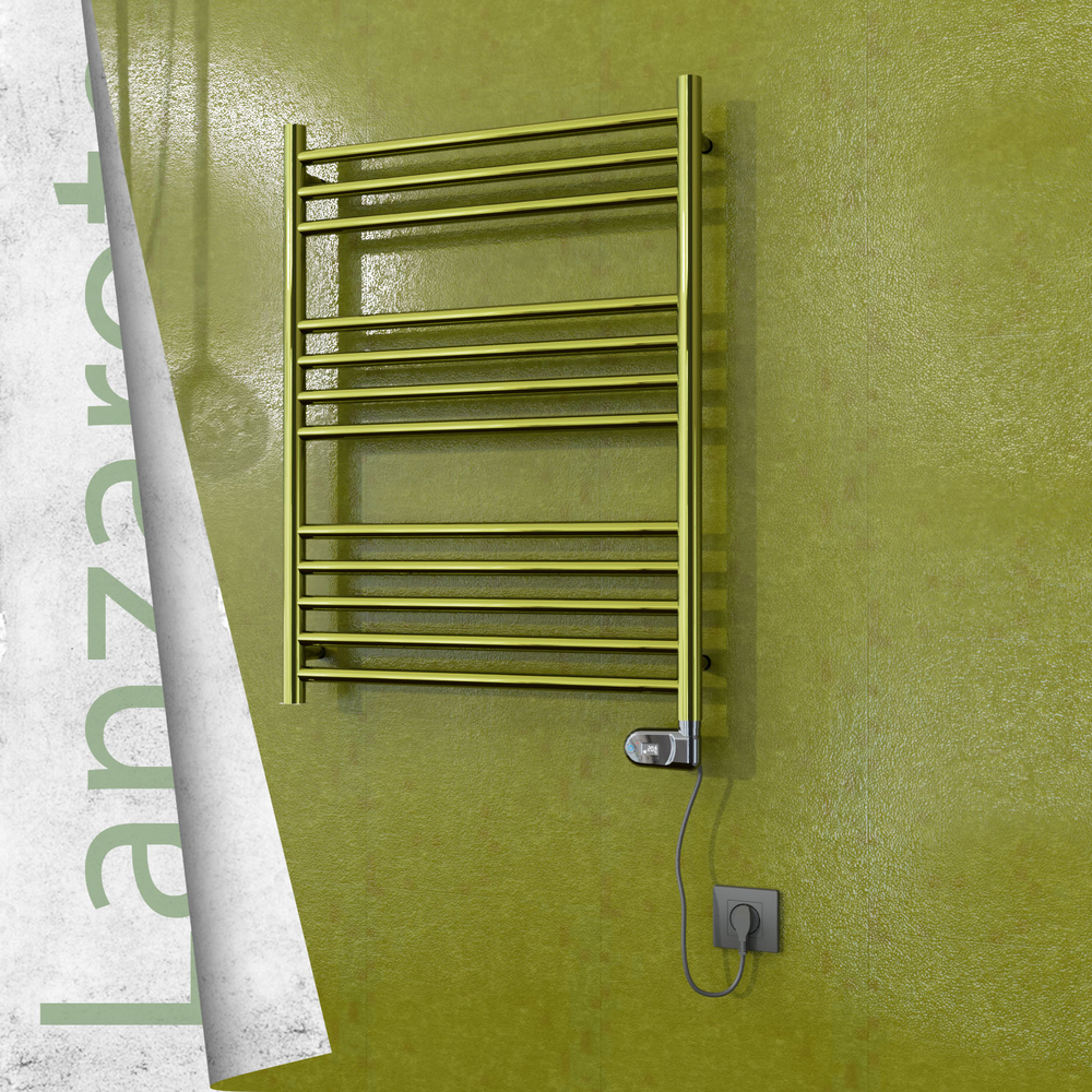 Lanzarote Sèche-serviettes Électrique en Inox 600x800 Doré (Thesis Thermostat) 200W - 1