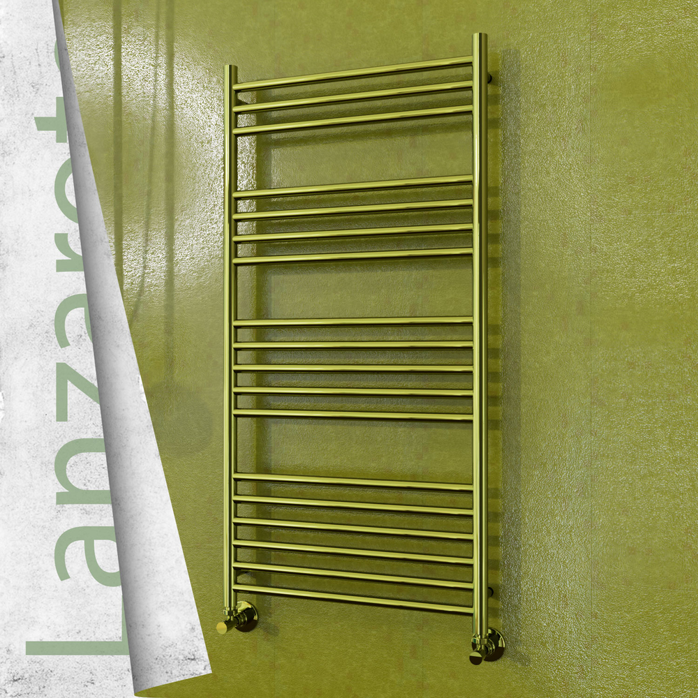 Lanzarote Stainless Steel Towel Rail 600x1200 Gold - 1