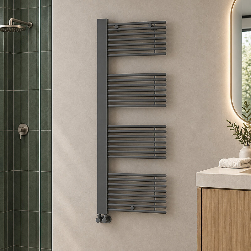 Male Decorative Towel Rail 600x1600 Anthracite