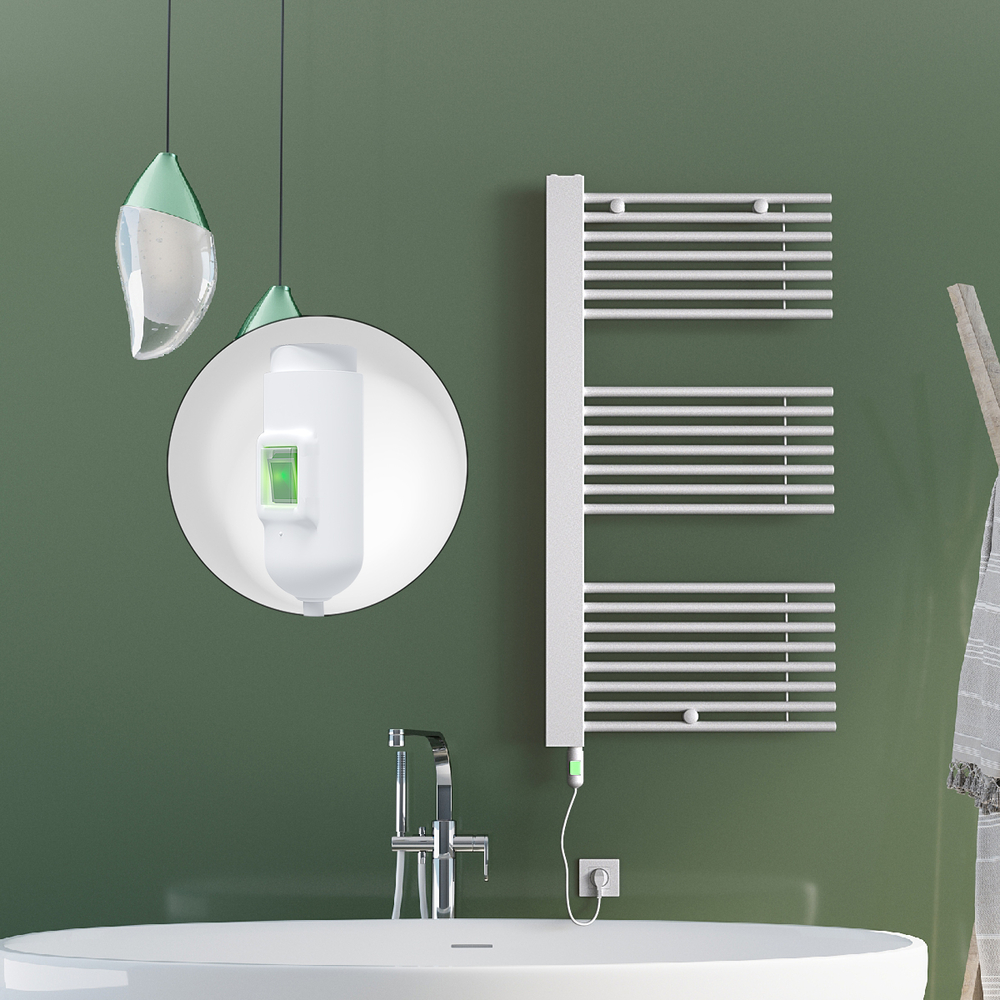 Male Electric Towel Warmer 600x1190 White (On/Off) 600 W - 1
