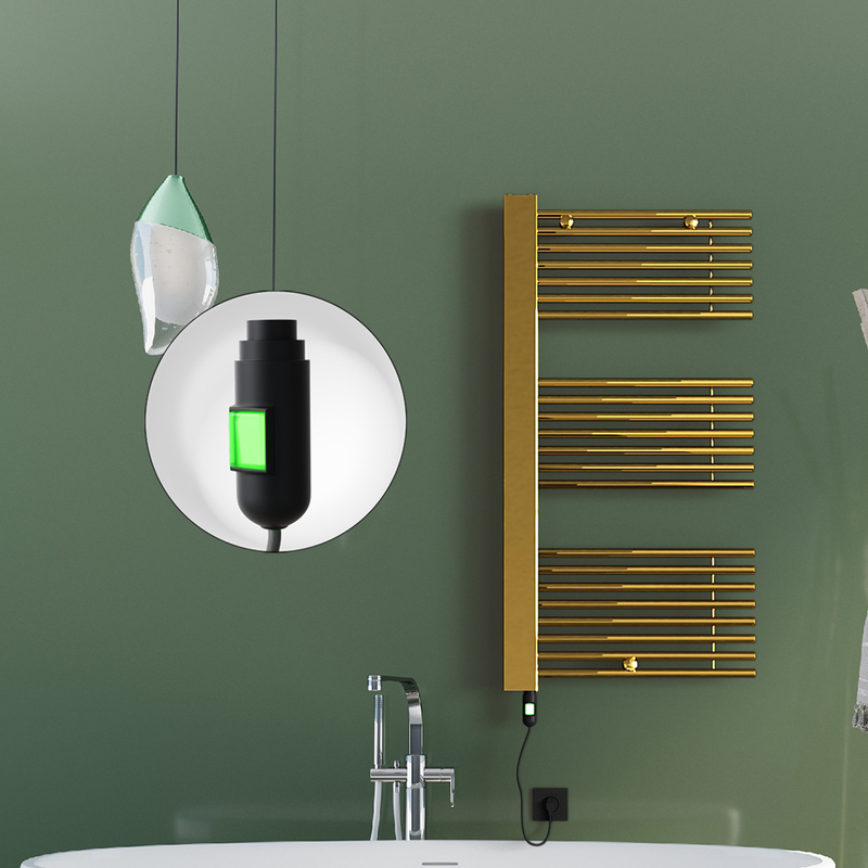 Male Elektrikli Havlupan 600x1190 Altın (On/Off Düğmeli) 600W