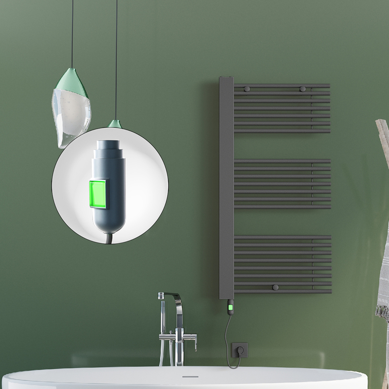 Male Electric Towel Warmer 600x1190 Anthracite (On/Off) 600 W