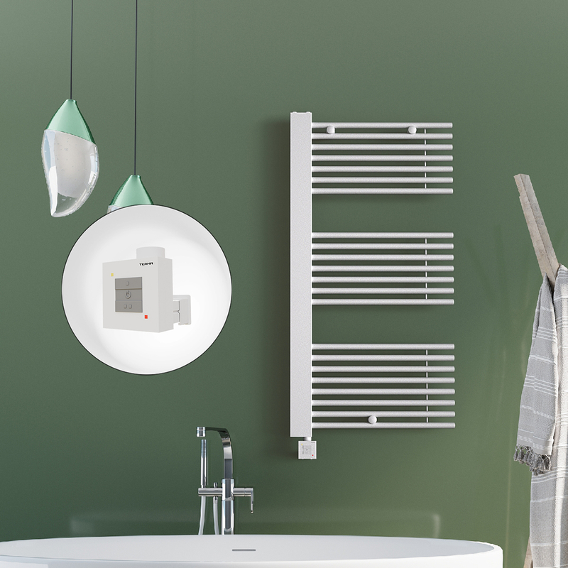 Male Sèche Serviettes Electrique 600x1190 Blanc Ktx1 1000 Watt Câble en spirale