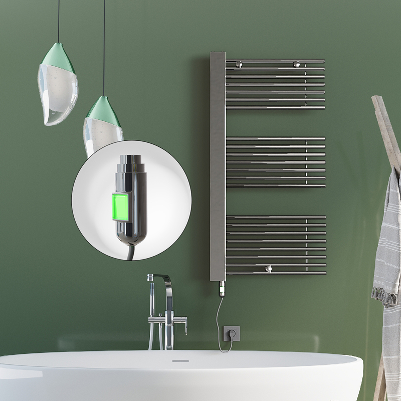 Male Elektrikli Havlupan 600x1190 Krom (On/Off Düğmeli) 600W 
