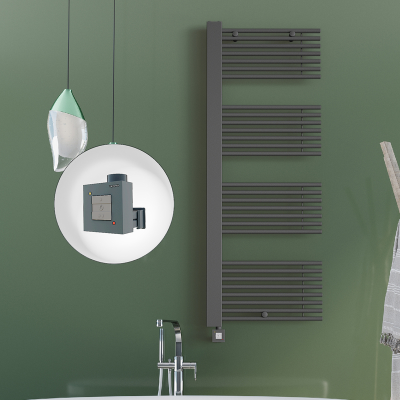 Male Electric Towel Warmer 600x1600 Anthracite Ktx1 1000 W (Spiral Cable)