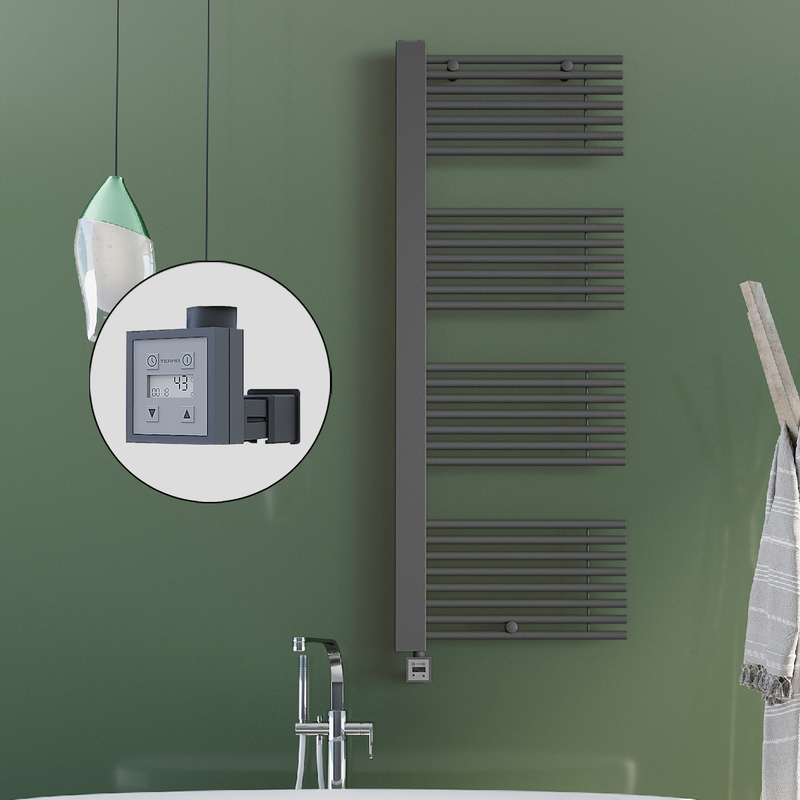 Male Electric Towel Warmer 600x1600 Anthracite Ktx3 1000 W (Spiral Cable)