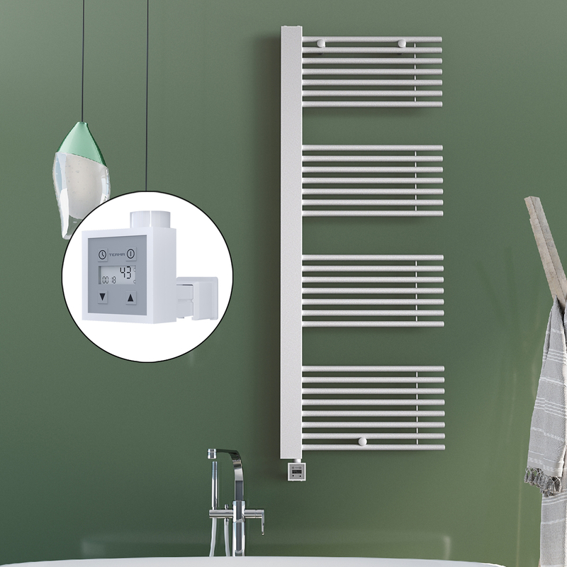 Male Electric Towel Warmer 600x1600 White Ktx3 1000 W (Spiral Cable)