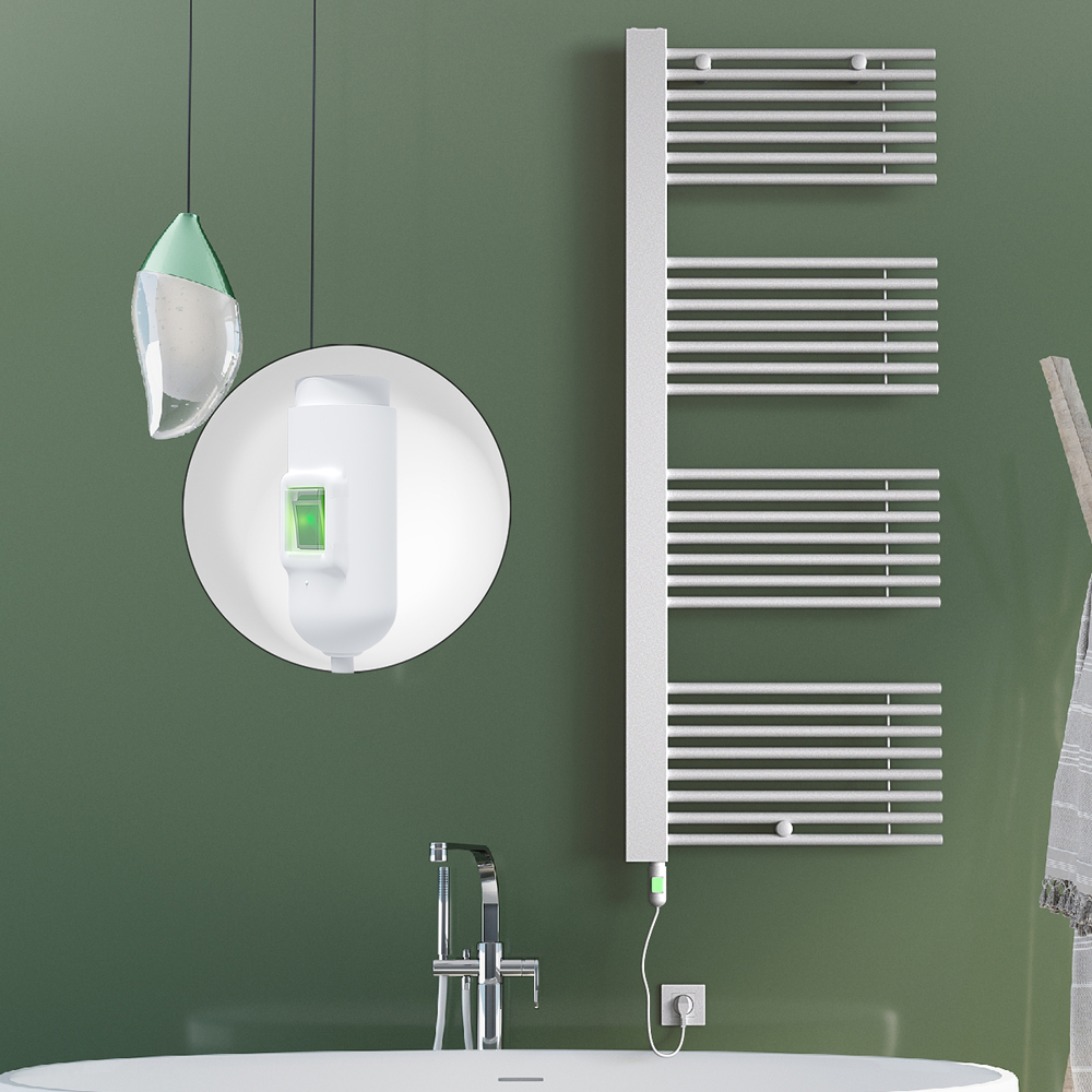 Male Electric Towel Warmer 600x1600 White (On/Off) 900 W - 1