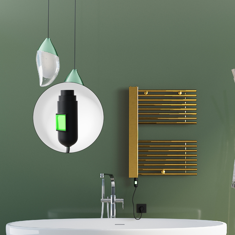 Male Elektrikli Havlupan 600x800 Altın (On/Off Düğmeli) 300W