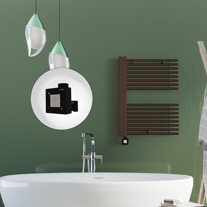 Male Sèche Serviettes Electrique 600x800 Antique Cuivre Ktx1 300 Watt Câble en spirale