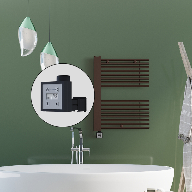 Male Electric Towel Warmer 600x800 Antique Copper Ktx3 300 W (Spiral Cable)