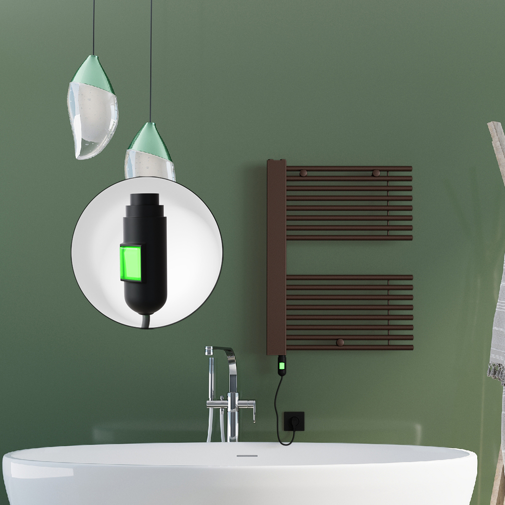 Male Elektrikli Havlupan 600x800 Bakır Eskitme (On/Off Düğmeli) 300W - 1
