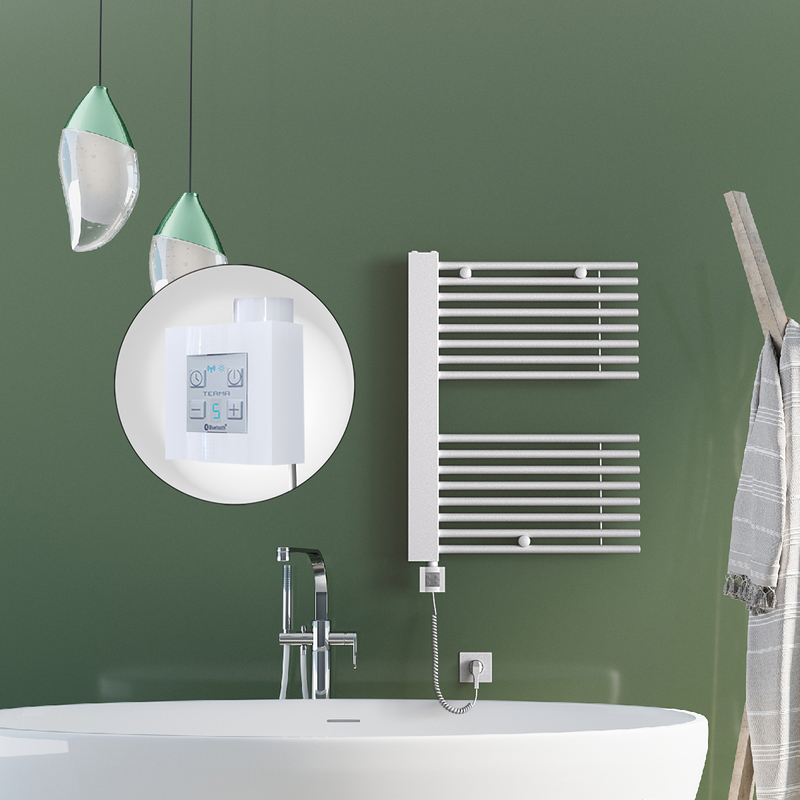 Male Sèche Serviettes Electrique 600x800 Blanc Ktx4 600 Watt Câble en spirale
