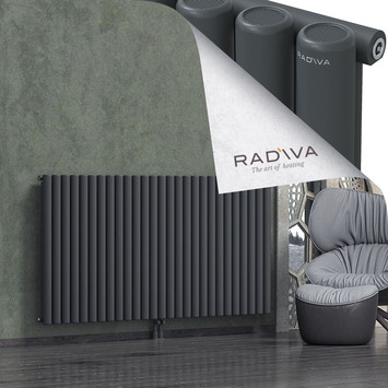 Mati Aluminium Radiator 1000x1994 Dark Anthracite Bottom Middle 50mm