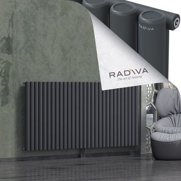 Mati Aluminium Radiator 1000x2142 Dark Anthracite Bottom Middle 50mm