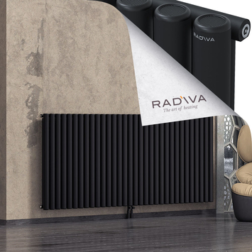 Mati Aluminium Radiator 1000x2364 Black Bottom Middle 50mm