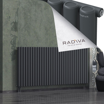 Mati Aluminium Radiator 1000x2364 Dark Anthracite Bottom Left 50mm