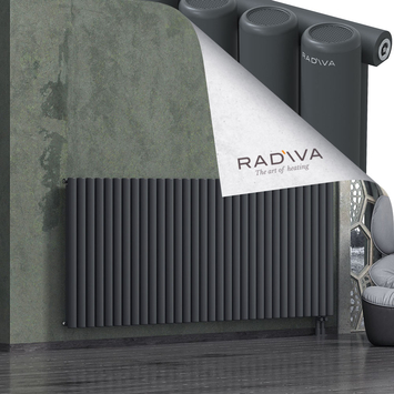 Mati Aluminium Radiator 1000x2364 Dark Anthracite Bottom Right 50mm