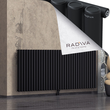 Mati Aluminium Radiator 1000x2512 Black Bottom Middle 50mm