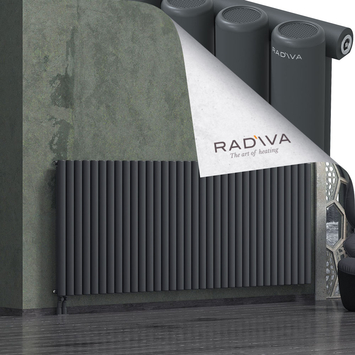 Mati Aluminium Radiator 1000x2512 Dark Anthracite Bottom Left 50mm