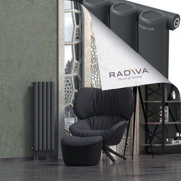 Mati Aluminium Radiator 1000x366 Dark Anthracite Bottom Left 50mm