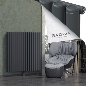Mati Aluminium Radiator 1200x1254 Dark Anthracite Bottom Middle 50mm