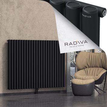 Mati Aluminium Radiator 1200x1772 Black Bottom Middle 50mm