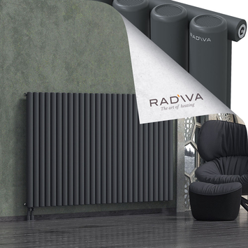 Mati Aluminium Radiator 1200x1994 Dark Anthracite Bottom Left 50mm