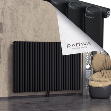 Mati Aluminium Radiator 1200x2068 Black Bottom Middle 50mm