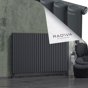 Mati Aluminium Radiator 1200x2142 Dark Anthracite Bottom Left 50mm