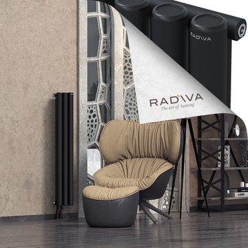 Mati Aluminium Radiator 1200x218 Black Bottom Left 50mm