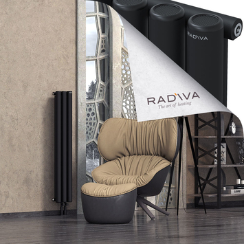 Mati Aluminium Radiator 1200x218 Black Bottom Right 50mm