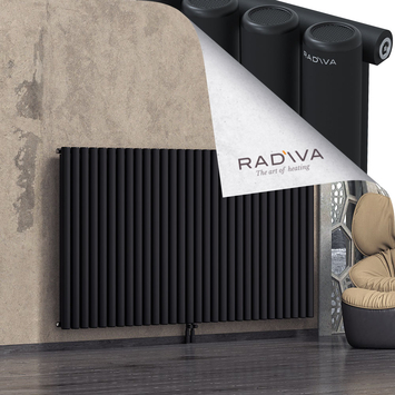 Mati Aluminium Radiator 1200x2216 Black Bottom Middle 50mm