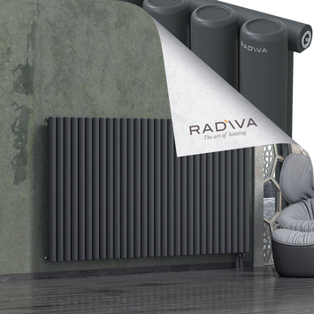 Mati Aluminium Radiator 1200x2216 Dark Anthracite Bottom Right 50mm