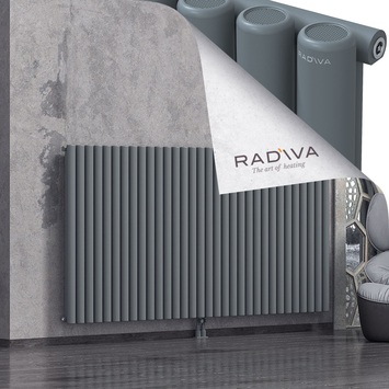 Mati Aluminium Radiator 1200x2364 Anthracite Bottom Middle 50mm