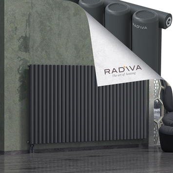 Mati Aluminium Radiator 1200x2364 Dark Anthracite Bottom Left 50mm