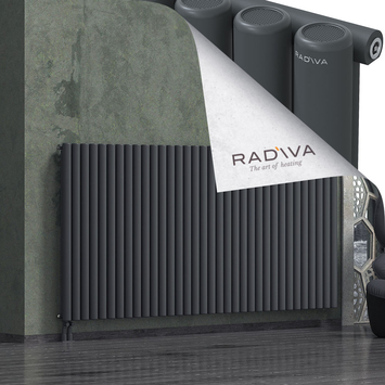 Mati Aluminium Radiator 1200x2512 Dark Anthracite Bottom Left 50mm