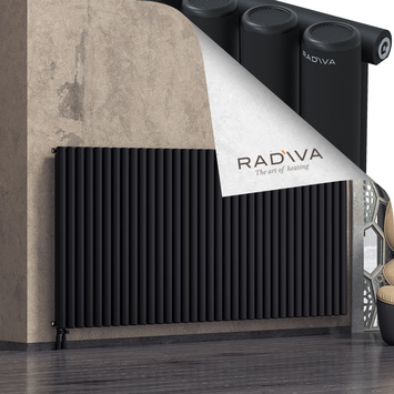 Mati Aluminium Radiator 1200x2586 Black Bottom Left 50mm